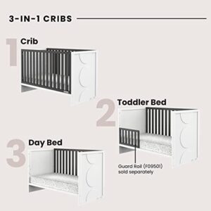Child Craft Orbit 3-in-1 Traditional Convertible Euro Crib, (Ebony/Matte White)