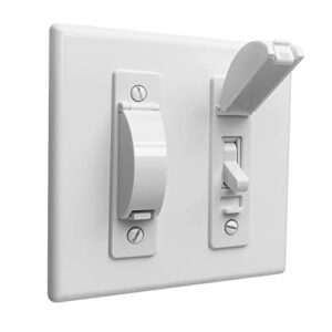 wall switch guard, ilivable childproof light switch plate covers protects your lights or circuits from being accidentally turned on or off by children and adults (white, 2 pack)