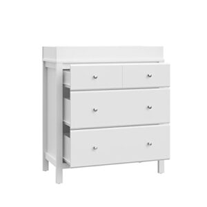 Stork Craft Carmel Chest with Changing, 3 Drawer with Topper, White