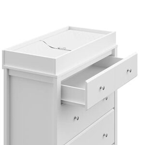 Stork Craft Carmel Chest with Changing, 3 Drawer with Topper, White