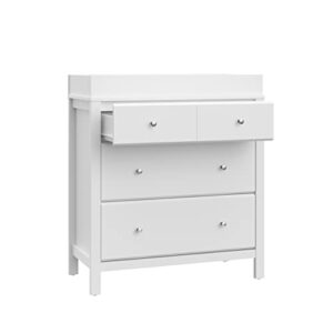 Stork Craft Carmel Chest with Changing, 3 Drawer with Topper, White