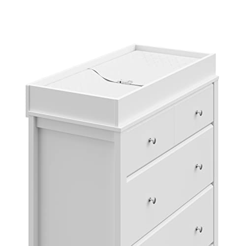 Stork Craft Carmel Chest with Changing, 3 Drawer with Topper, White