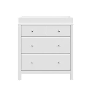 Stork Craft Carmel Chest with Changing, 3 Drawer with Topper, White