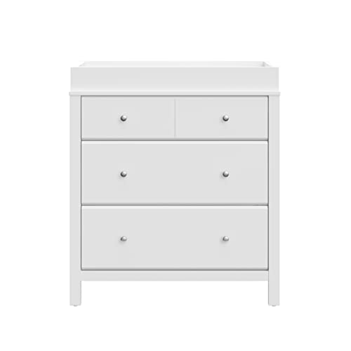 Stork Craft Carmel Chest with Changing, 3 Drawer with Topper, White