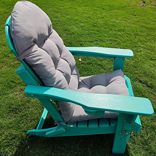 CCLIUGE Adirondack Chair Cushion, Rocking Chair Cushion with Ties, High Back Patio Chair Pad Indoor or Outdoor, Sunscreen Waterproof and Fade-Resistant, 44x19x4 inch, Light Grey, 1-Pack