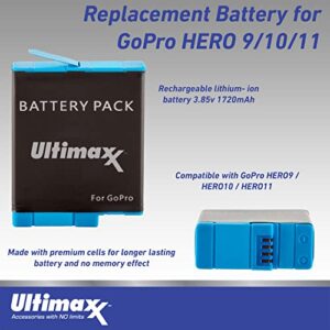 Ultimaxx Premium Bundle + GoPro HERO11 (Hero 11) SanDisk Ultra 64GB microSD Memory Card, Replacement Battery, 40M Underwater LED Light w/Bracket, Housing & Much More (31pc Bundle) Black