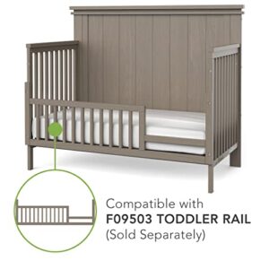 Denman 4-in-1 Convertible Crib, Modern Contemporary Baby Crib Converts to Toddler Bed, Day Bed and Full-Size Bed, 3 Adjustable Mattress Heights (Crescent Gray)