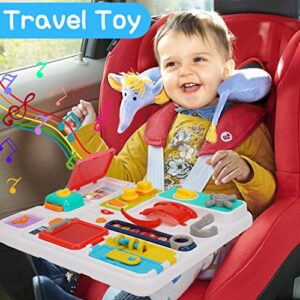 Kitchen Busy Board for Toddlers 1-3 Travel Toys Light Up Musical Baby Toys 12-18 Months Toddler Toys Age 1-2 2-4 Autism Children Sensory Montessori Fine Motor Skills Car Seat Toys for 1 Year Old