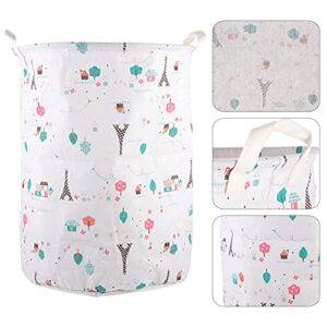 2pcs Bathroom Basket Bucket Container Clothes Nursery Handles Hamper Double with Style Buck Saving Baby Large Foldable Round Space Home Cotton Dirty Handle Room Storage Laundry