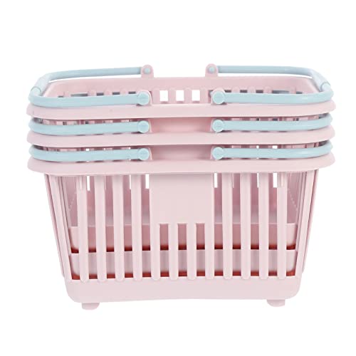 jojofuny 3pcs Bag Pool Sundries Market Shopping Organizer Garden Desk Day Makeup Small Dividers Home Bath Toddlers Classroom Handheld Dresser for Plastic Organizing Handle Basket Bedroom