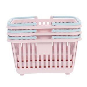gadpiparty 3pcs basket sundries play tote: plastic office container mini toiletry dividers useful shopping handle portable drawer favors kids makeup caddy serving bins desk classroom