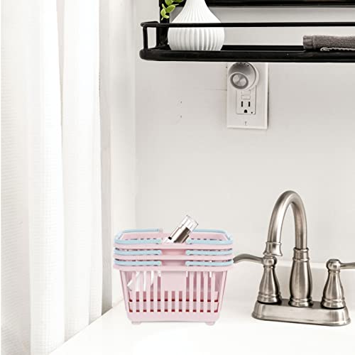 jojofuny 3pcs Bag Pool Sundries Market Shopping Organizer Garden Desk Day Makeup Small Dividers Home Bath Toddlers Classroom Handheld Dresser for Plastic Organizing Handle Basket Bedroom