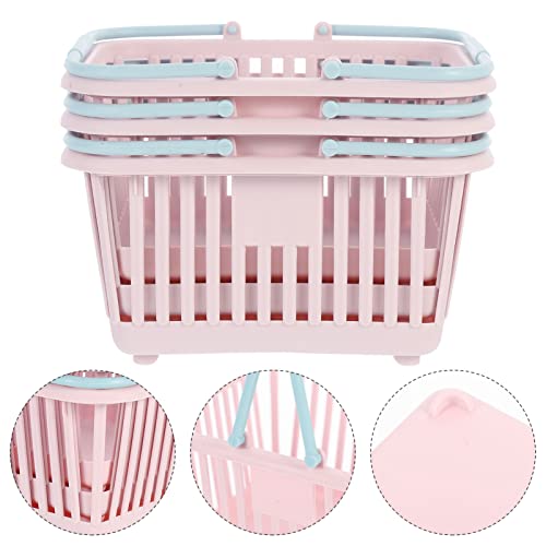 jojofuny 3pcs Bag Pool Sundries Market Shopping Organizer Garden Desk Day Makeup Small Dividers Home Bath Toddlers Classroom Handheld Dresser for Plastic Organizing Handle Basket Bedroom