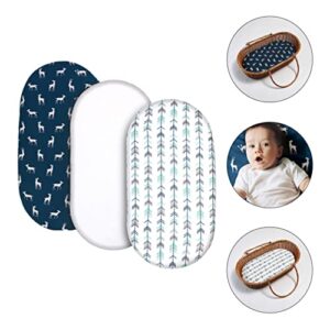 Toddmomy Toddler Bedding Set 3pcs Stretchy Changing Pad Cover Bassinet Sheet Diaper Changing Pad Table Sheets Cotton Diaper Crib Sheets for Baby Boy Girl Toddler Bed Mattress