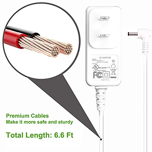 Power Cord for VTech Baby Monitor Charger: 6V USA UL Listed Adapter fits DM221 DM221-2 DM223 DM251 (Parent & Baby Units) DM111 DM112 DM222 DM271 (Parent Unit ONLY) Safe & Sound Audio Monitor,6.7ft