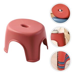 Angoily 1pc Small Bathroom Non Non-Slip Home for Stackable Kitchen Use Footstool Room Baby Potty Toddler Childrens Step Bedroom Non- Anti-Skid Low The Kids Training Skid Feet Red Ottoman