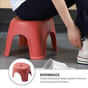 Angoily 1pc Small Bathroom Non Non-Slip Home for Stackable Kitchen Use Footstool Room Baby Potty Toddler Childrens Step Bedroom Non- Anti-Skid Low The Kids Training Skid Feet Red Ottoman