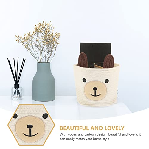 Cotton Rope Basket Animal Woven Cotton Storage Basket Laundry Basket Baby Nursery Baskets Kids Organizer Sundries Storage Box Laundry Baskets Cat Dog Baskets