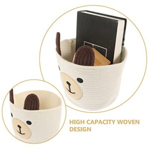 Cotton Rope Basket Animal Woven Cotton Storage Basket Laundry Basket Baby Nursery Baskets Kids Organizer Sundries Storage Box Laundry Baskets Cat Dog Baskets