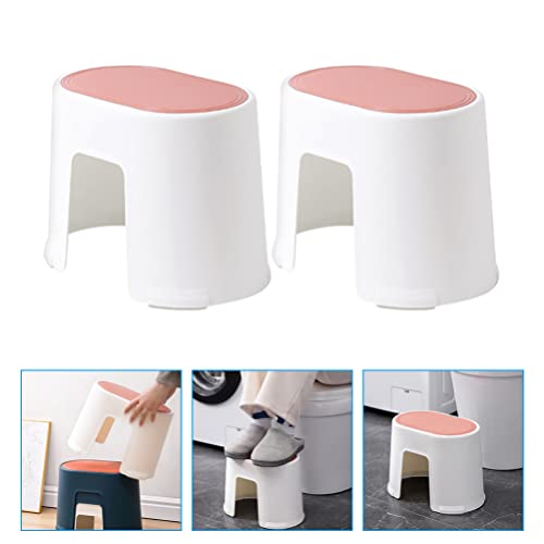 Zerodeko Portable Potty Step Stool Plastic Step Stool 2pcs Toilet Foot Stool Bathroom Stool Resistant Step Up Helper for Bathroom Sink Potty Training Kitchen Portable Toilet Portable Stool