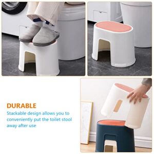 Zerodeko Portable Potty Step Stool Plastic Step Stool 2pcs Toilet Foot Stool Bathroom Stool Resistant Step Up Helper for Bathroom Sink Potty Training Kitchen Portable Toilet Portable Stool