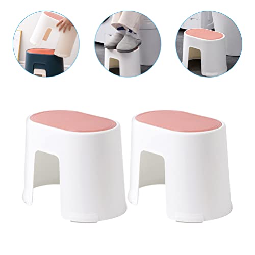 Zerodeko Portable Potty Step Stool Plastic Step Stool 2pcs Toilet Foot Stool Bathroom Stool Resistant Step Up Helper for Bathroom Sink Potty Training Kitchen Portable Toilet Portable Stool