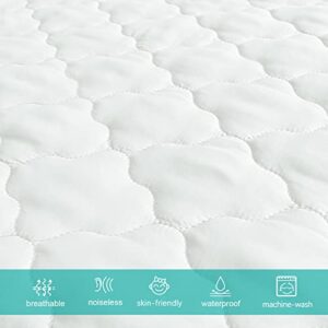 Pack and Play Sheets and Waterproof Pack n Play Mattress Protector Pad Cover 4 Pack Set, Ultra Soft Pack n Play Mattresses Sheets Compatible with Graco Pack n Play, Grey&Pink