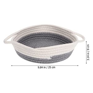 Alipis 2pcs Laundry Cosmetics Office Fruits Cotton Container Straw Hampers Fabric with Towels Baskets Snacks Handles for Home Jewelry Rope Bucket Tools Nursery Bottle Sewing Holder Small