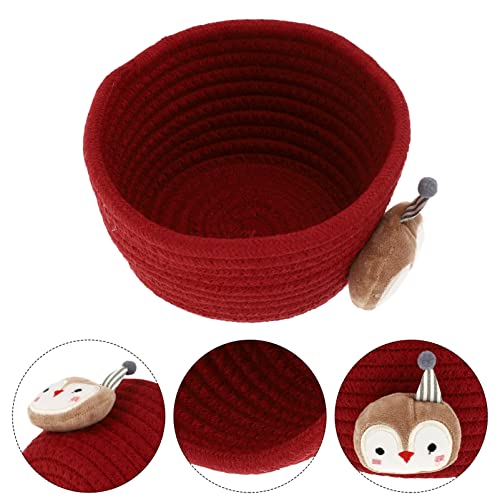 Toddmomy Collapsible Laundry Baskets Small Cotton Rope Woven Storage Basket Decorative Hamper Toilet Paper Basket with Penguin Doll Nursery Bin Laundry Baskets for Room Blankets Book Toy Organizer