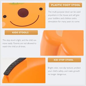 Toddmomy Kids Step Stool 2pcs Kid Step Stool Cartoon Animal Bathroom Step Stool Plastic Toilet Stool Potty Stool Under Desk Footrest for Bathroom Travel Potty Training White Organge Kids Stools