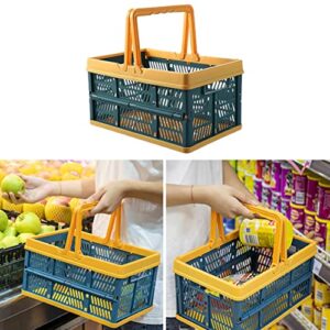 Cabilock 3pcs Bin Hanging Luggage Green Car Reusable with Desktop Food Crates Shopping Tote Bedroom Caddy Handles Handle Organizer Carry Market Travel Vegetables for Basket Home Snack