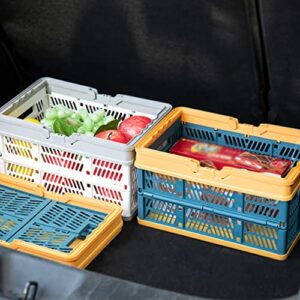 Cabilock 3pcs Bin Hanging Luggage Green Car Reusable with Desktop Food Crates Shopping Tote Bedroom Caddy Handles Handle Organizer Carry Market Travel Vegetables for Basket Home Snack