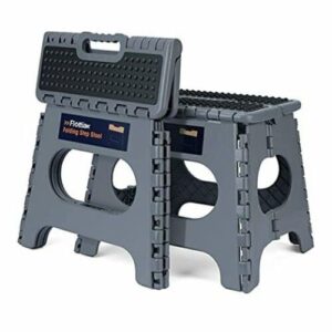 11" folding step stool for adults and kids holds up to 300 lbs ,non 2 gray