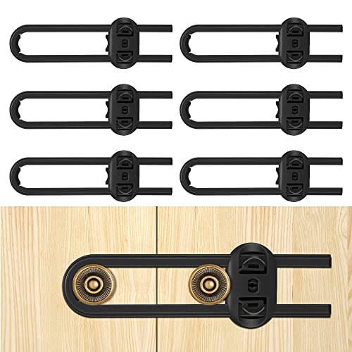 6-Pack Safety Cabinet Locks for babies, Child safety cabinet locks, baby Proof Cabinet latches, Adjustable U-Shaped Sliding Child locks for Closet cabinets Knob Handle