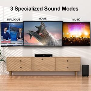 LARKSOUND Soundbar with Subwoofer, 2.1 Sound Bar for TV, PC, Gaming, Surround Sound System TV Speaker with Bluetooth/HDMI ARC/Optical/AUX/USB