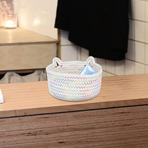 Home Decor 2pcs Baskets, Blankets Animal Baby Collapsible Empty Organizer Kids Nursery Cat Women with Lovely Pillow Ear Clothes Makeup White Towels Bin Hand and Blanket Girls Baby Gifts