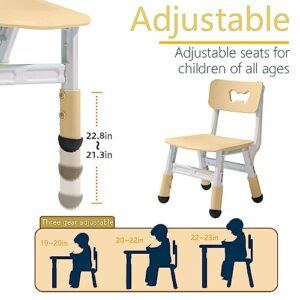 Tigasy Kids Adjustable Table and 4 Chairs Set,Toddler Table and Chairs for Ages 2-12,Upgrade Graffiti Desktop,Max 350lbs.