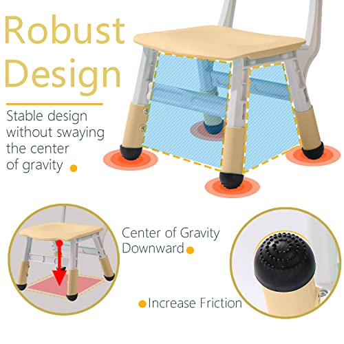 Tigasy Kids Adjustable Table and 4 Chairs Set,Toddler Table and Chairs for Ages 2-12,Upgrade Graffiti Desktop,Max 350lbs.