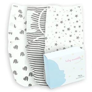 dingos and dachshunds baby swaddle sack incl. 3 baby beanies (pack of 3) - 100% oeko-tex cotton - newborn swaddle 0-3 months - sleep sack swaddle