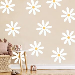 Daisy Wall Decal Flower Vinyl Wall Decals - Big Daisy Stickers for Kids Nursery Wall Art Bedroom Living Room Classroom Decor - Set of 10 Wall Art kit