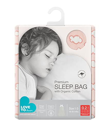 Love to Dream Lite Organic Toddler Sleep Bag (18-36 Mo), Super Soft Temp Regulating Sleeping Sack, 0.2TOG Lightweight Wearable Blanket, Dusty Pink