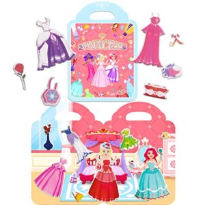 reusable puffy sticker book for kids 2-4, princess puffy sticker activity book for girls toddlers sticker toys, educational stickers toy for girl gifts for christmas birthday gifts