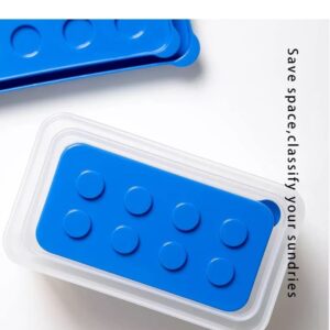 Momo's House Plastic Box Toy Organizers Containers with Lids Brick Shaped Kids Storage Toy Chest - Set of 3 Small Organizer for Building Brick Storage and Children Small Toys, Blue