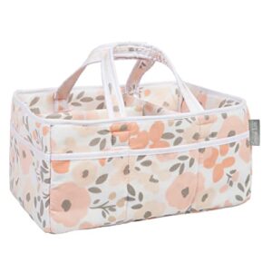 Trend Lab Blush Floral Storage Caddy for Diaper Changing and Organizer for Newborn Essentials, 12 in x 6 in x 8 in (103701)