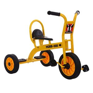 kids tricycle for rider ages 2+,daycare preschool kids trike big wheel tricycle,boys girls pedal tricycle kids outdoor playground equipment,front big wheel,carbon steel frame,inflation-free wheel