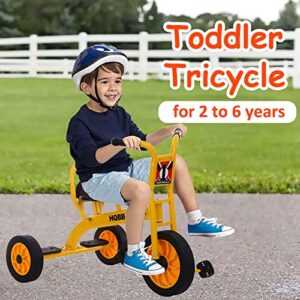 Kids Tricycle for Rider Ages 2+,Daycare Preschool Kids Trike Big Wheel Tricycle,Boys Girls Pedal Tricycle Kids Outdoor Playground Equipment,Front Big Wheel,Carbon Steel Frame,Inflation-Free Wheel