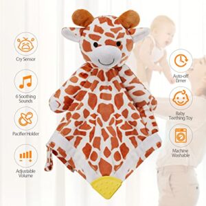 BEREST Baby Sound Sleep Soother Giraffe- White Noise and Lullaby Infant Sleeping Aid with Cry Sensor at Nap Time Routine,Awesome Baby Gift Portable Plush Toddler Snuggle Toy