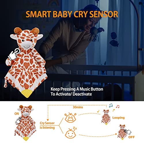 BEREST Baby Sound Sleep Soother Giraffe- White Noise and Lullaby Infant Sleeping Aid with Cry Sensor at Nap Time Routine,Awesome Baby Gift Portable Plush Toddler Snuggle Toy