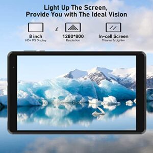 Blackview Tab 5 Tablets, 2023 Latest Tablet Android 12, Quad-Core 5GB(3+2) RAM 64GB ROM up to 1TB TF, 8 inch Tablet HD+ IPS 1280*800, Android Tablet 5580mAh Big Battery, Dual BOX Speakers WiFi, Gray