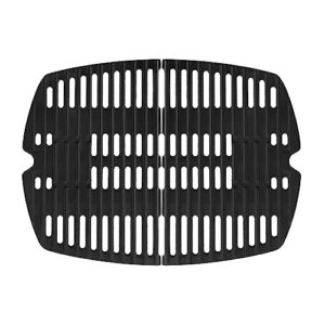 7644 cooking grid grates for weber q100, q1000, q120, q1200 gas grills, 516001, 516002, 50060001, 51010001, 51060001,bbq accessories for weber baby q, matte cast iron,2 pack